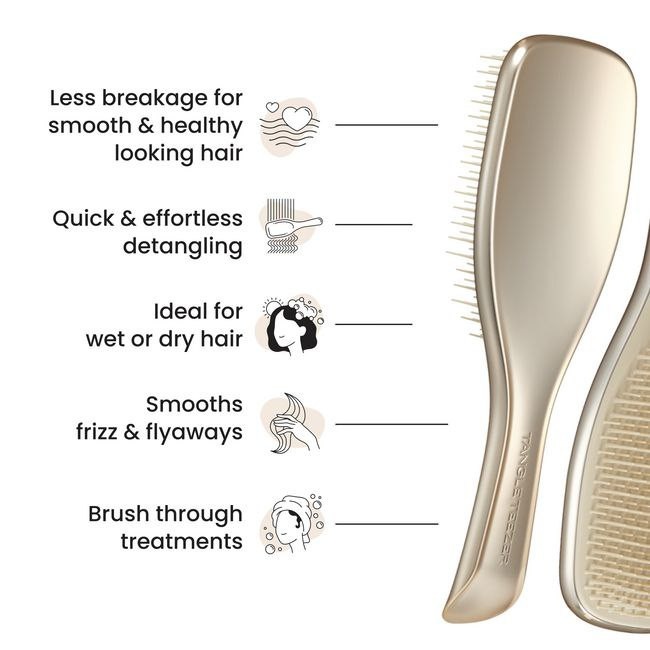 برس موی سر تنگل تیزر کروم اصل رنگ شامپاین گلد