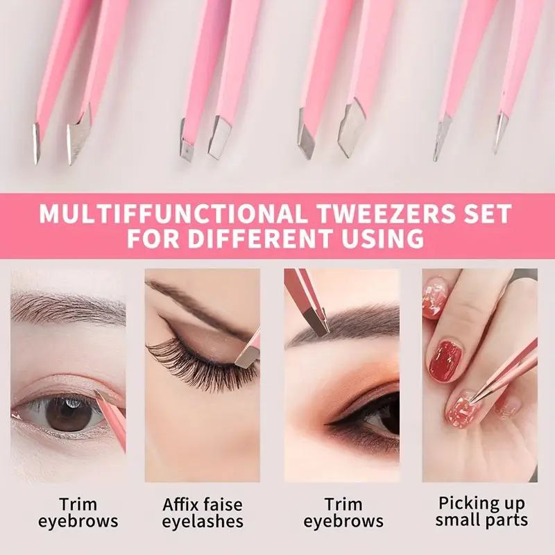موچین ابرو ست دوتایی استیل TWEEZERS